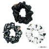 Classics Black & White Printed Satin Scrunchies - Set of 3