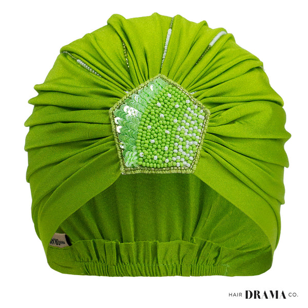 Embellished Turban - Lime Green