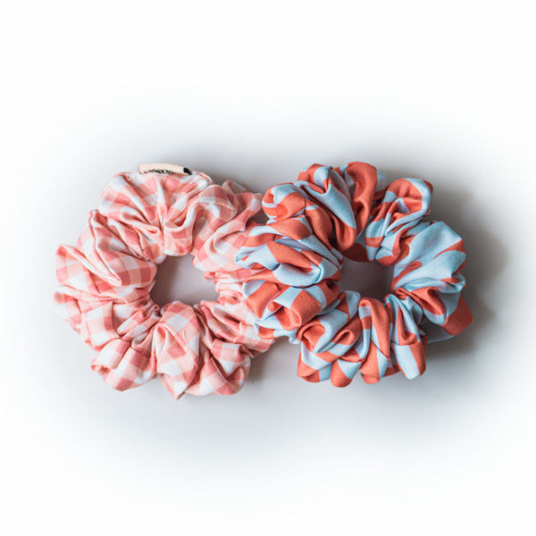 Checkered Scrunchies - Set of 2