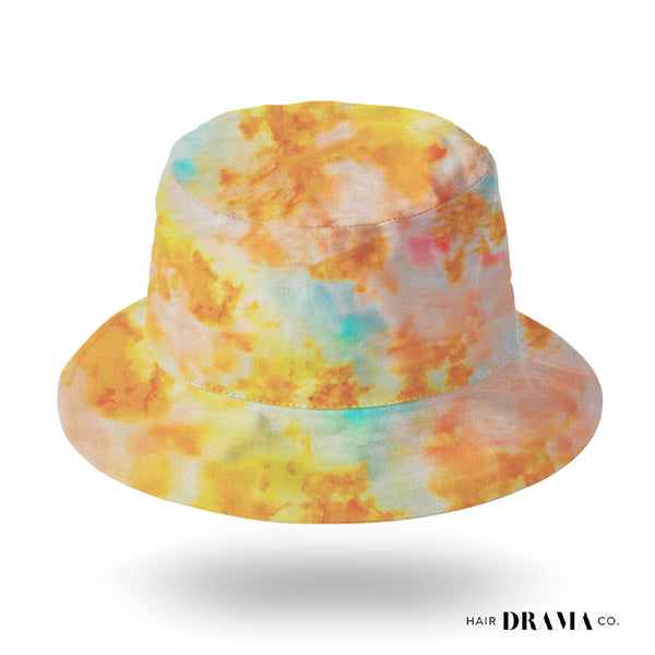 Tie-Dye Bucket Hat - Peach & Blue
