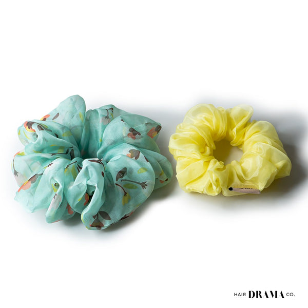 Blossom Glass Tissue Scrunchies - Set of 2