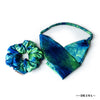 Tie-Dye Cross-Knot Stretch Headband & Scrunchie Set - Green & Blue