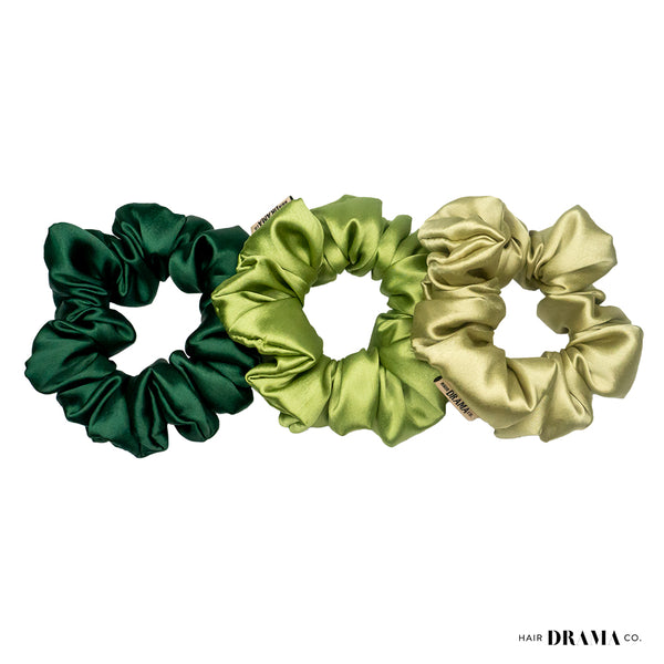 Forest Satin Scrunchies - Set of 3