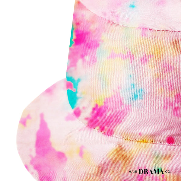 Kids Tie-Dye Bucket Hat - Pink & Blue