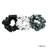 Classics Black & White Printed Satin Scrunchies - Set of 3