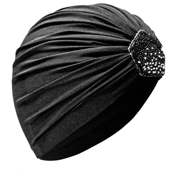 Embellished Turban with Sequins - Black