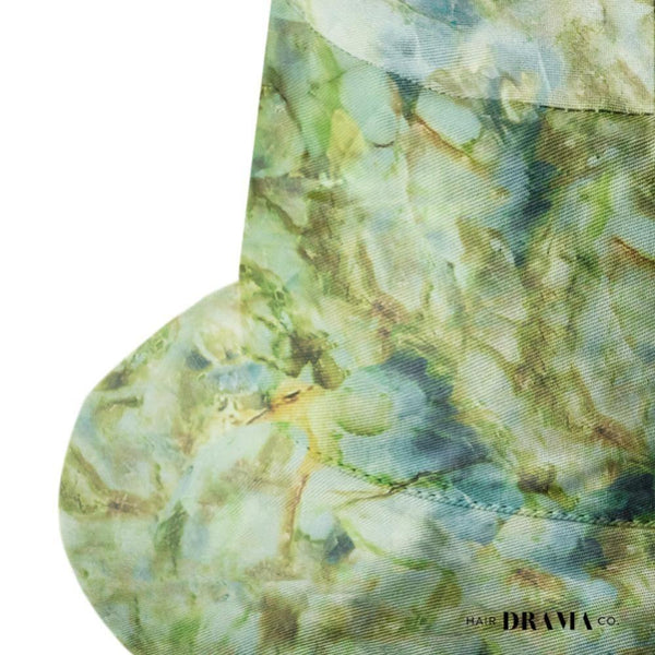 Marbled Satin Bucket Hat - Sage Green