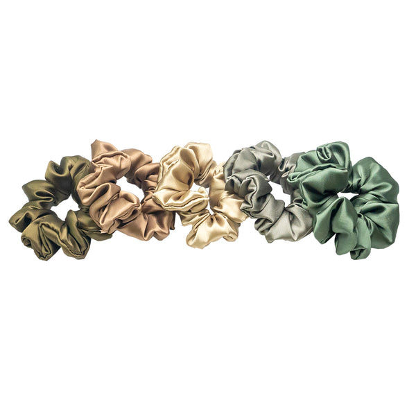 Classic Nudes Satin Scrunchies - Set of 5