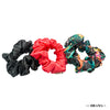 Fushcia Printed Satin Scrunchies - Set of 3
