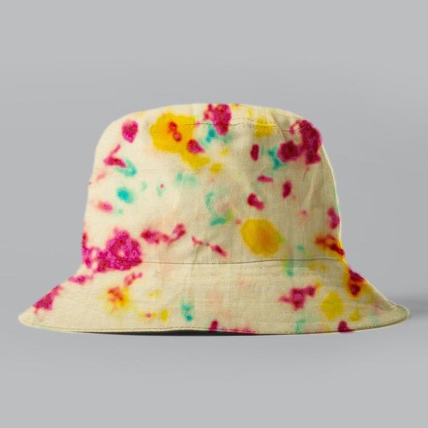 Tie-Dye Bucket Hat - Pink & Yellow