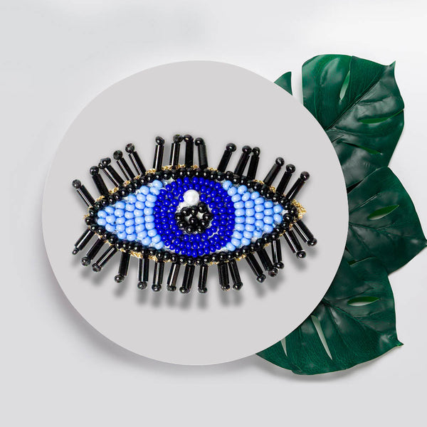 Evil Eye Hair Clip - Blue