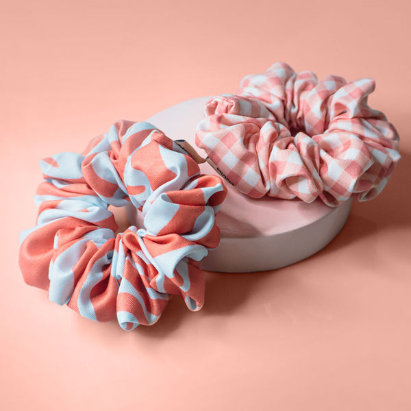 Checkered Scrunchies - Set of 2