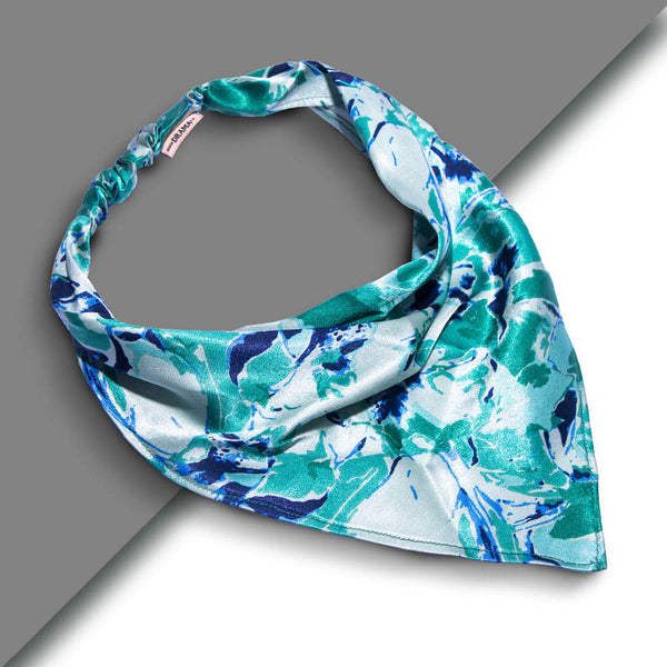 Abstract Headscarf Headband with elastic - Green