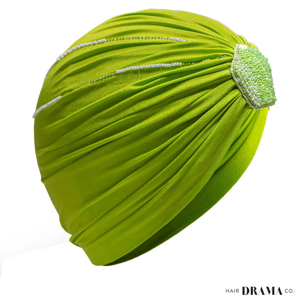 Embellished Turban - Lime Green