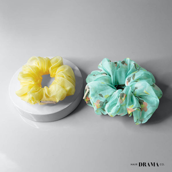 Blossom Glass Tissue Scrunchies - Set of 2