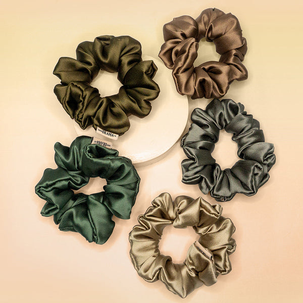 Classic Nudes Satin Scrunchies - Set of 5
