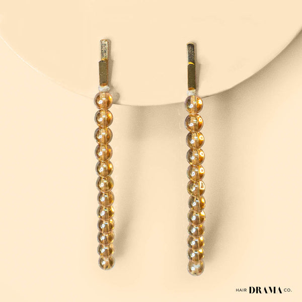 Shine Hair Pins - Set of 2 - Champagne
