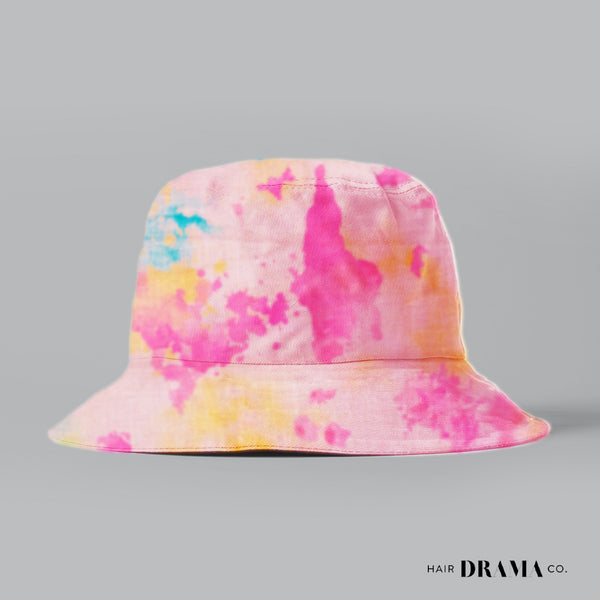 Kids Tie-Dye Bucket Hat - Pink & Blue