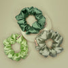 Love me Sage Satin Scrunchies - Set of 3