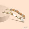 Marble Hair Pins - Set of 2 - Beige