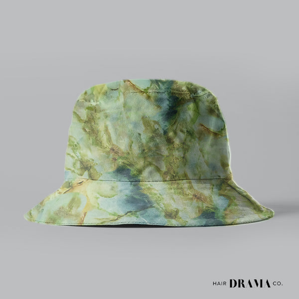 Kids Marbled Satin Bucket Hat - Sage Green