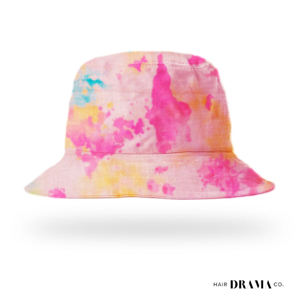 Kids Tie-Dye Bucket Hat - Pink & Blue