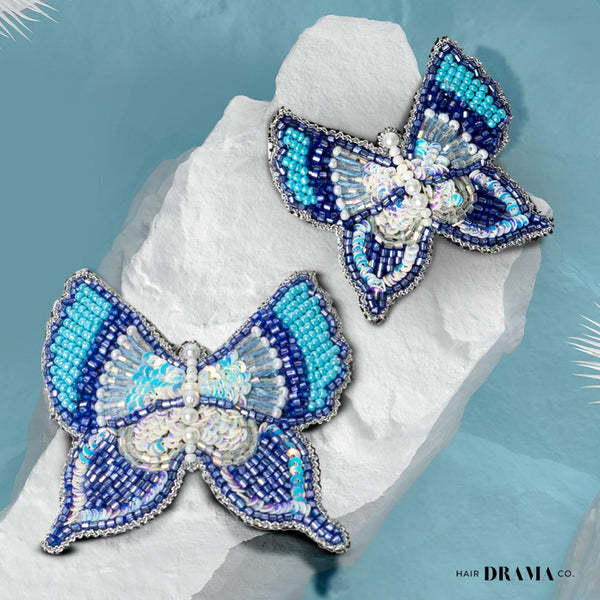 Butterfly Hair Pins Set of 2 - Blue
