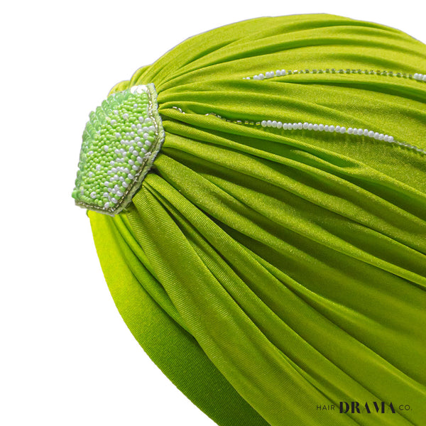 Embellished Turban - Lime Green