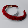 Velvet Braided Headband - Red