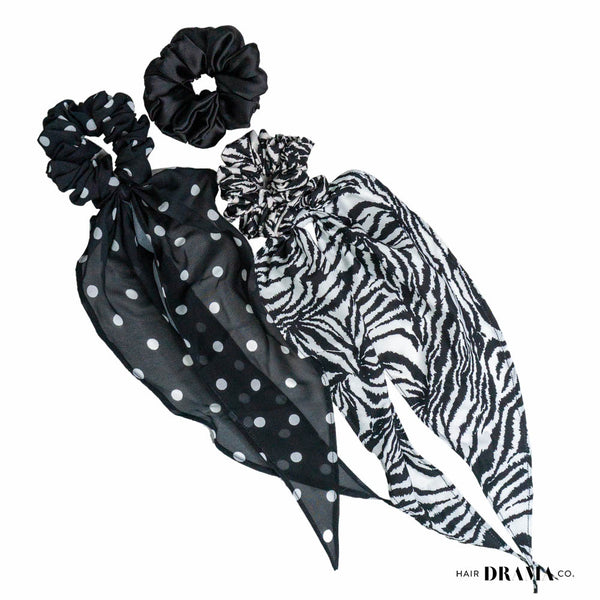 Monochrome Scrunchies - Set of 3