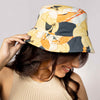 Abstract Print Bucket Hat - Yellow & Orange