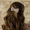 Embellished Hair Bow Alligator Clip - Gold