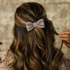 Embellished Hair Bow Alligator Clip - Gold