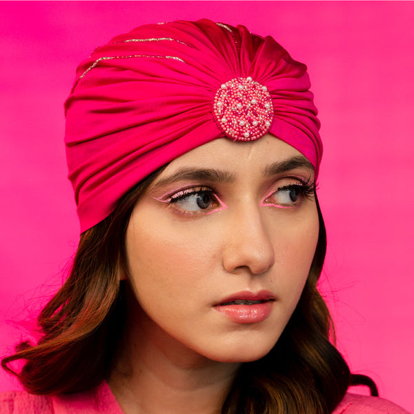 Embellished Turban - Hot Pink