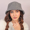 Light Grey Tweed Bucket Hat