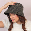 Black and Gold Tweed Bucket Hat