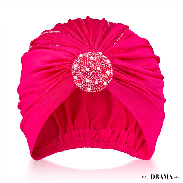 Embellished Turban - Hot Pink