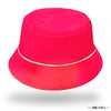 Silk Satin Bucket Hat with Rhinestones - Hot Pink