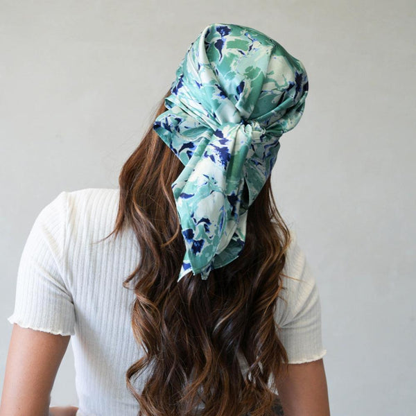 Abstract Patterned Bandana Scarf Headband - Green