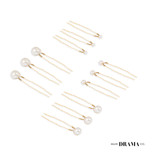 Set of 12 Pearl Embellished Pins
