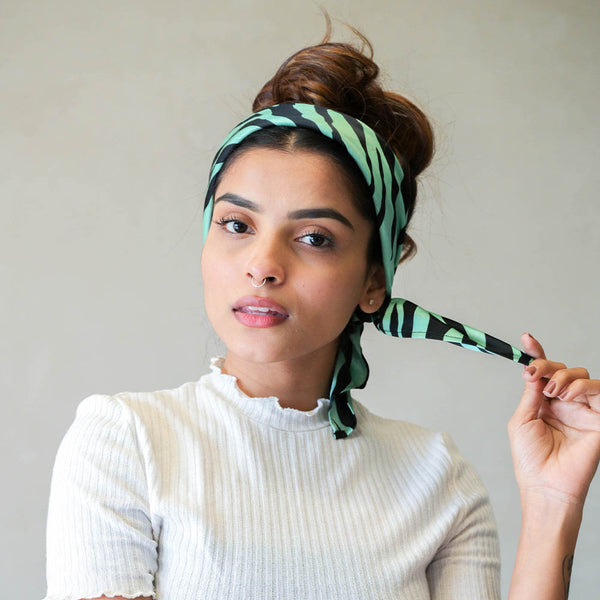 Zebra Patterned Bandana Scarf Headband