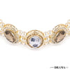 Gold Plated Hair Band for Women with Pearls and Crystals - Champagne