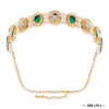 Gold Plated Hair Band for Women with Pearls and Crystals - Green