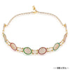 Gold Plated Hair Band for Women with Pearls and Enamel - Green and Red