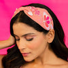 Color me Magic Knotted Embellished Hair Band for Women - Rose Pink