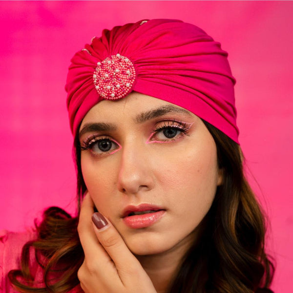 Embellished Turban - Hot Pink