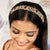Gold Plated Hair Band for Women with Pearls and Crystals - Champagne