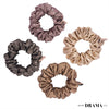 Luxury Scrunchies Set of 4 with Free Pouch - Neutral Crystal Gift Set