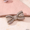 Embellished Hair Bow Alligator Clip - Gold