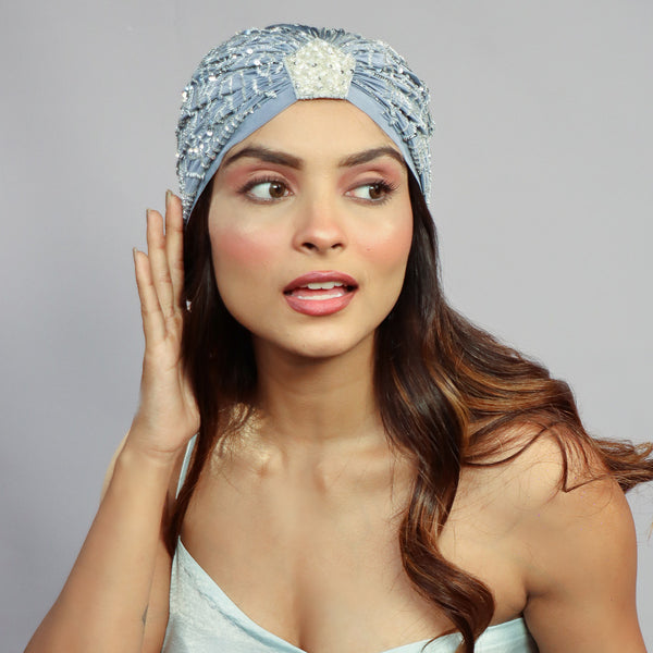 Embellished Turban - Grey